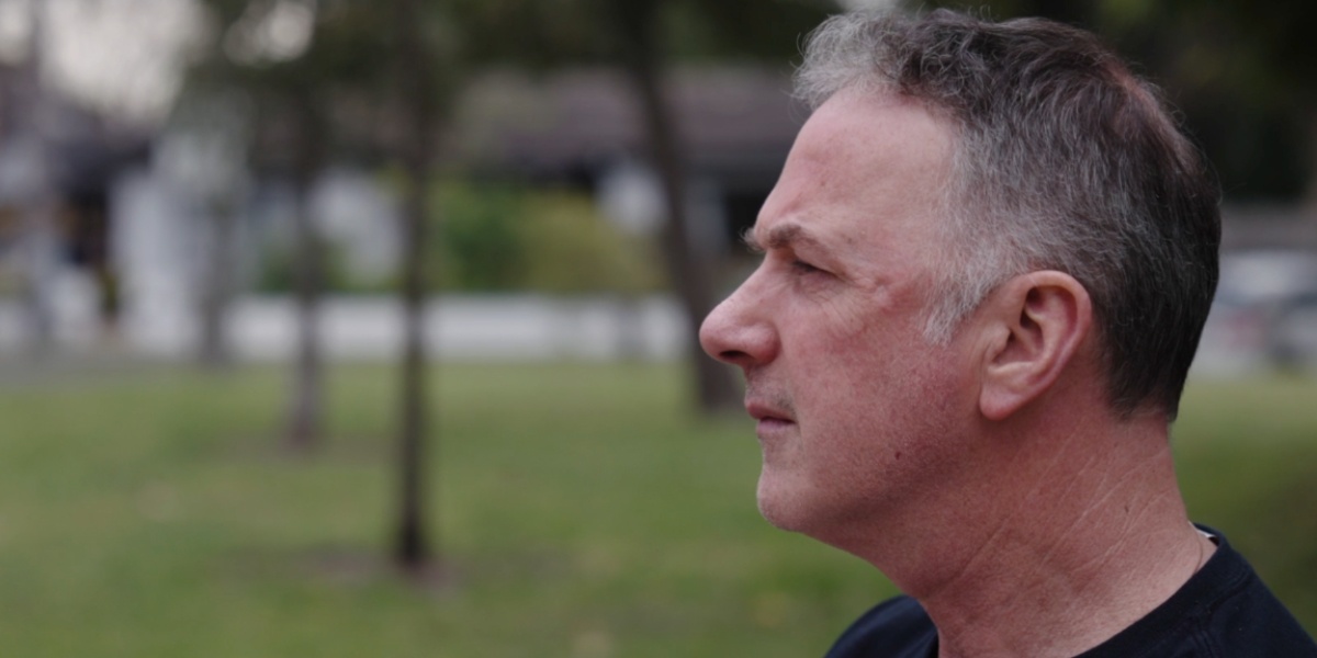 Matt looking out over a park