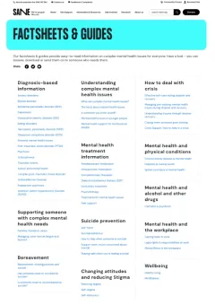 SANE Factsheets & guides website