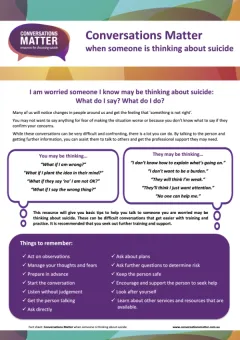 Conversations Matter: Holding group discussions about suicide prevention pdf
